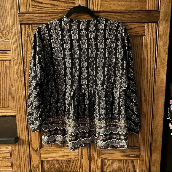 Madewell | Silk Boheme Popover Peplum Tunic Shirt in Burnished Floral | small - Picture 6 of 6